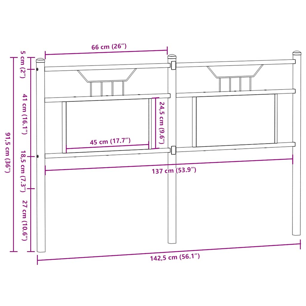Replace Headboard Sonoma Oak 137 cm Engineered Wood and Steel