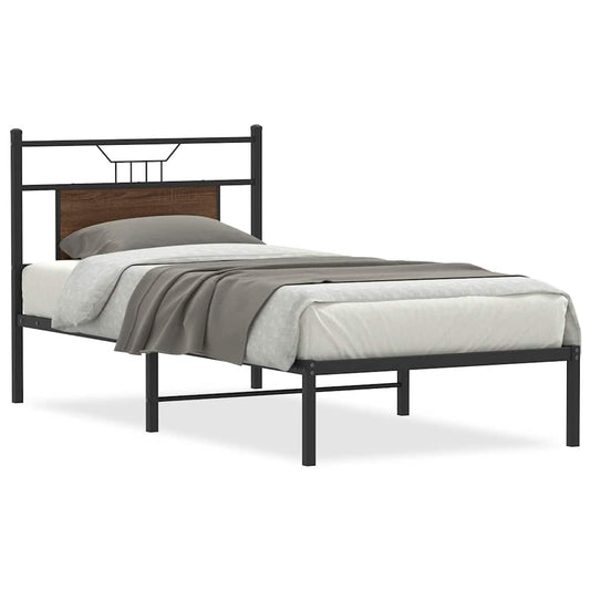 Bed Frame without Mattress Brown Oak 80x200 cm Engineered Wood Bed Frame without Mattress Brown Oak 80x200 cm Engineered Wood