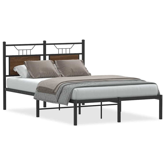 Bed Frame without Mattress Brown Oak 120x190 cm Engineered Wood Bed Frame without Mattress Brown Oak 120x190 cm Engineered Wood