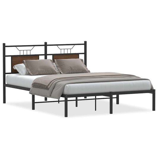 Bed Frame without Mattress Brown Oak 140x190 cm Engineered Wood Bed Frame without Mattress Brown Oak 140x190 cm Engineered Wood