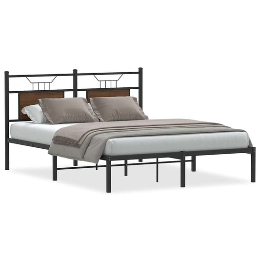 Bed Frame without Mattress Brown Oak 150x200 cm Engineered Wood Bed Frame without Mattress Brown Oak 150x200 cm Engineered Wood
