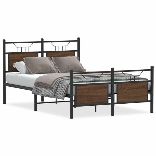Bed Frame without Mattress Brown Oak 120x190 cm Engineered Wood Bed Frame without Mattress Brown Oak 120x190 cm Engineered Wood