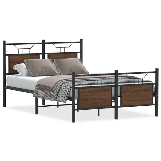 Bed Frame without Mattress Brown Oak 120x200 cm Engineered Wood Bed Frame without Mattress Brown Oak 120x200 cm Engineered Wood