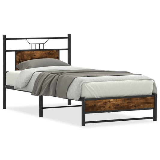 Bed Frame without Mattress Smoked Oak 90x190 cm Engineered Wood Bed Frame without Mattress Smoked Oak 90x190 cm Engineered Wood
