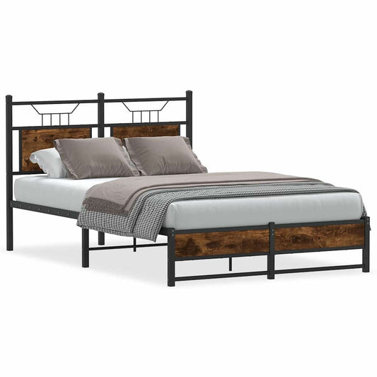 Bed Frame without Mattress Smoked Oak 120x200cm Engineered Wood Bed Frame without Mattress Smoked Oak 120x200cm Engineered Wood