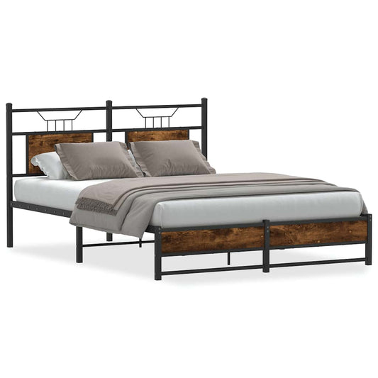 Bed Frame without Mattress Smoked Oak 150x200cm Engineered Wood Bed Frame without Mattress Smoked Oak 150x200cm Engineered Wood