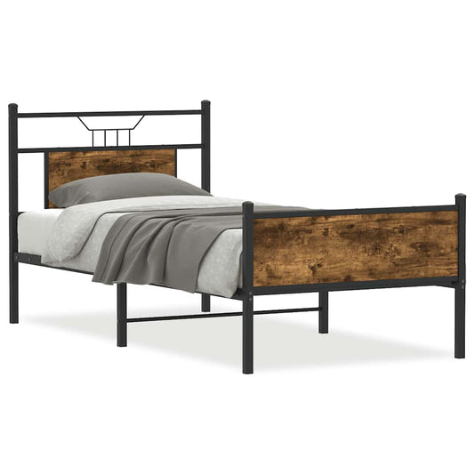 Bed Frame without Mattress Smoked Oak 80x200 cm Engineered Wood Bed Frame without Mattress Smoked Oak 80x200 cm Engineered Wood