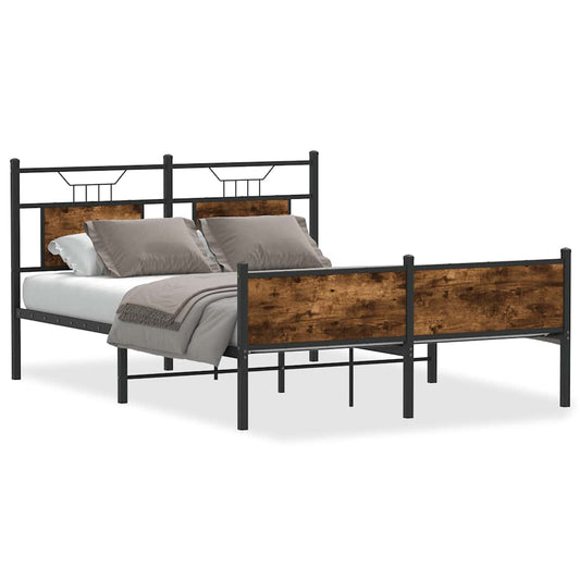 Bed Frame without Mattress Smoked Oak 137x190cm Engineered Wood Bed Frame without Mattress Smoked Oak 137x190cm Engineered Wood