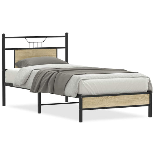 Bed Frame without Mattress Sonoma Oak 75x190 cm Engineered Wood Bed Frame without Mattress Sonoma Oak 75x190 cm Engineered Wood
