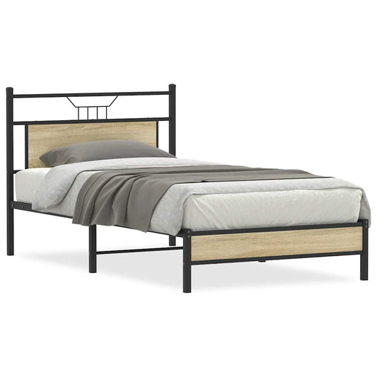 Bed Frame without Mattress Sonoma Oak 100x200 cm Engineered Wood Bed Frame without Mattress Sonoma Oak 100x200 cm Engineered Wood