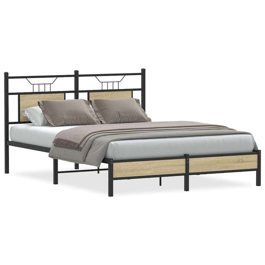 Bed Frame without Mattress Sonoma Oak 137x190cm Engineered Wood Bed Frame without Mattress Sonoma Oak 137x190cm Engineered Wood