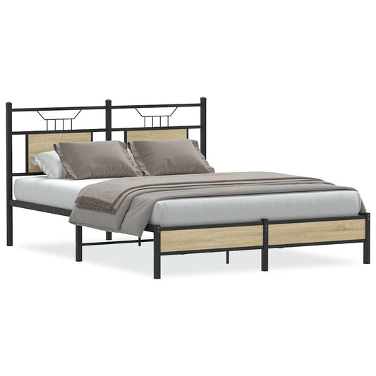 Bed Frame without Mattress Sonoma Oak 150x200cm Engineered Wood Bed Frame without Mattress Sonoma Oak 150x200cm Engineered Wood