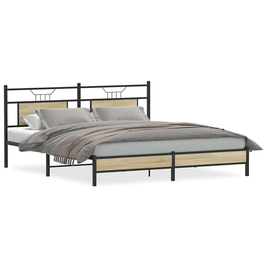 Bed Frame without Mattress Sonoma Oak 160x200cm Engineered Wood Bed Frame without Mattress Sonoma Oak 160x200cm Engineered Wood