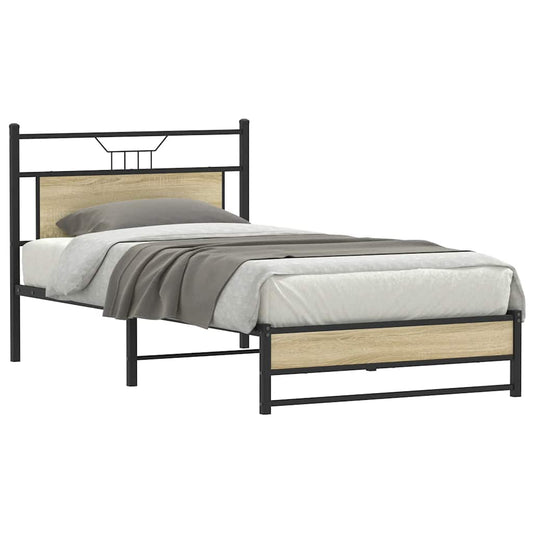 Bed Frame without Mattress Sonoma Oak 100x190cm Engineered Wood Bed Frame without Mattress Sonoma Oak 100x190cm Engineered Wood
