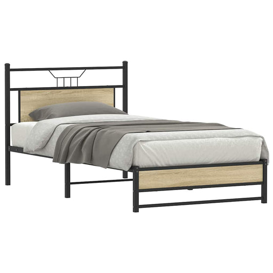 Bed Frame without Mattress Sonoma Oak 100x200cm Engineered Wood Bed Frame without Mattress Sonoma Oak 100x200cm Engineered Wood