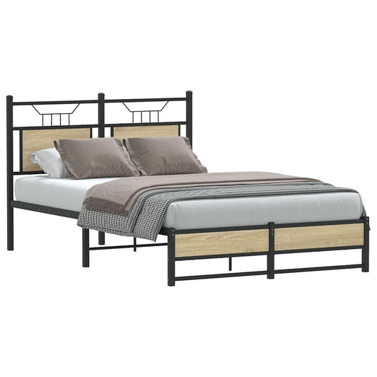 Bed Frame without Mattress Sonoma Oak 120x190cm Engineered Wood Bed Frame without Mattress Sonoma Oak 120x190cm Engineered Wood