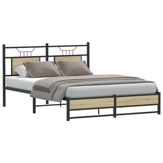 Bed Frame without Mattress Sonoma Oak 140x200cm Engineered Wood Bed Frame without Mattress Sonoma Oak 140x200cm Engineered Wood