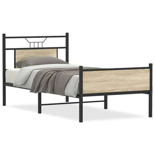 Bed Frame without Mattress Sonoma Oak 75x190 cm Engineered Wood Bed Frame without Mattress Sonoma Oak 75x190 cm Engineered Wood