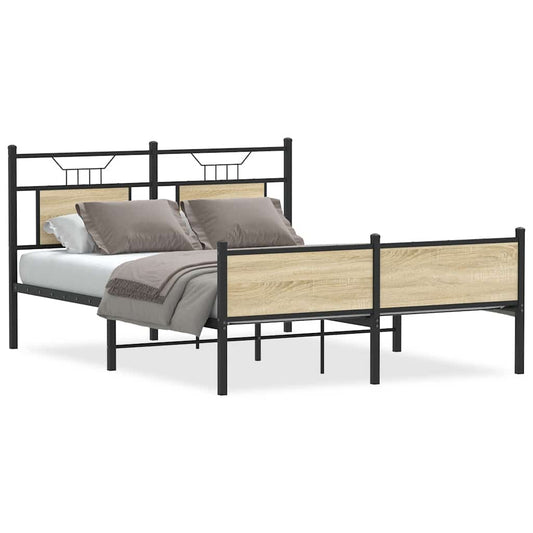 Bed Frame without Mattress Sonoma Oak 140x200cm Engineered Wood Bed Frame without Mattress Sonoma Oak 140x200cm Engineered Wood