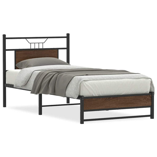 Bed Frame without Mattress Brown Oak 80x200 cm Engineered Wood Bed Frame without Mattress Brown Oak 80x200 cm Engineered Wood