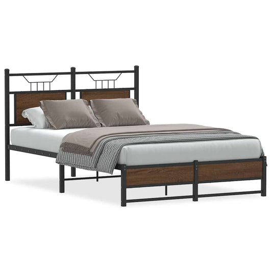 Bed Frame without Mattress Brown Oak 120x200 cm Engineered Wood Bed Frame without Mattress Brown Oak 120x200 cm Engineered Wood