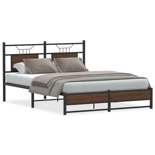 Bed Frame without Mattress Brown Oak 140x200 cm Engineered Wood Bed Frame without Mattress Brown Oak 140x200 cm Engineered Wood