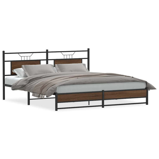 Bed Frame without Mattress Brown Oak 160x200 cm Engineered Wood Bed Frame without Mattress Brown Oak 160x200 cm Engineered Wood