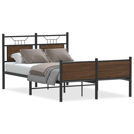 Bed Frame without Mattress Brown Oak 120x190 cm Engineered Wood Bed Frame without Mattress Brown Oak 120x190 cm Engineered Wood