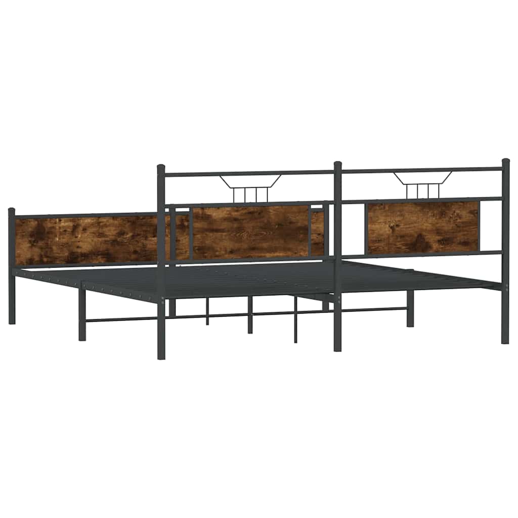 Bed Frame without Mattress Brown Oak 137x190 cm Engineered Wood