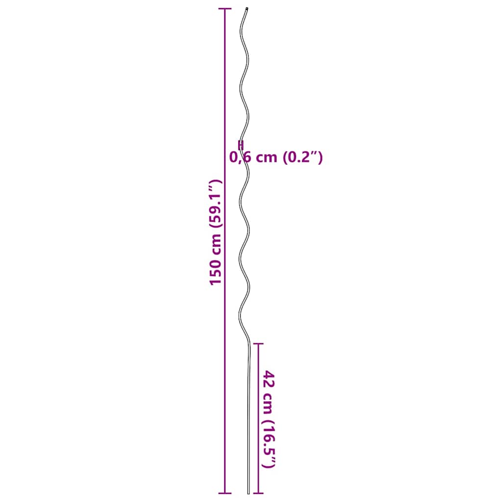 Plant Support 20 pcs Silver 150 x 0.6 x 0.6 cm Steel