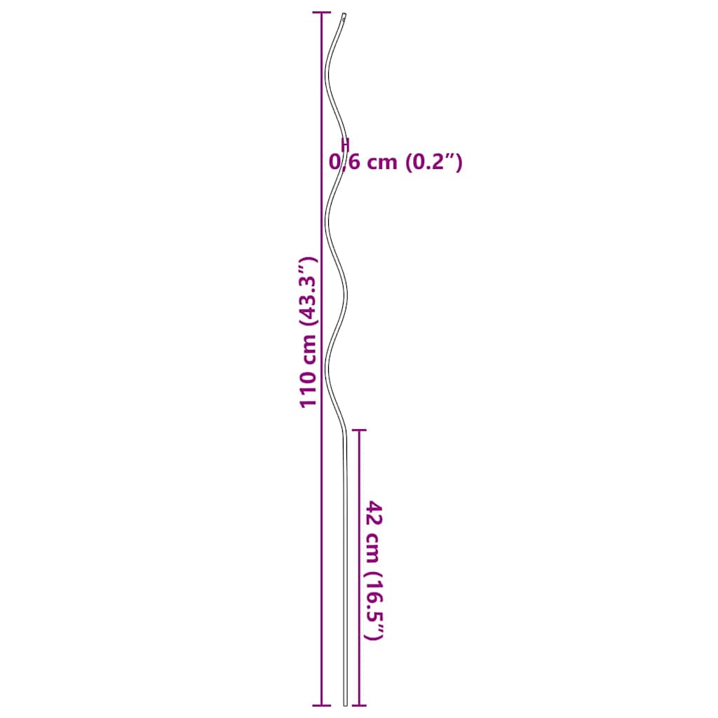 Plant Support 20 pcs Green 110 x 0.6 x 0.6 cm Steel