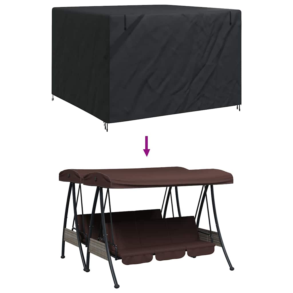 Outdoor Swing Cover Black 250 x 250 x 160 cm 210D Oxford Fbric