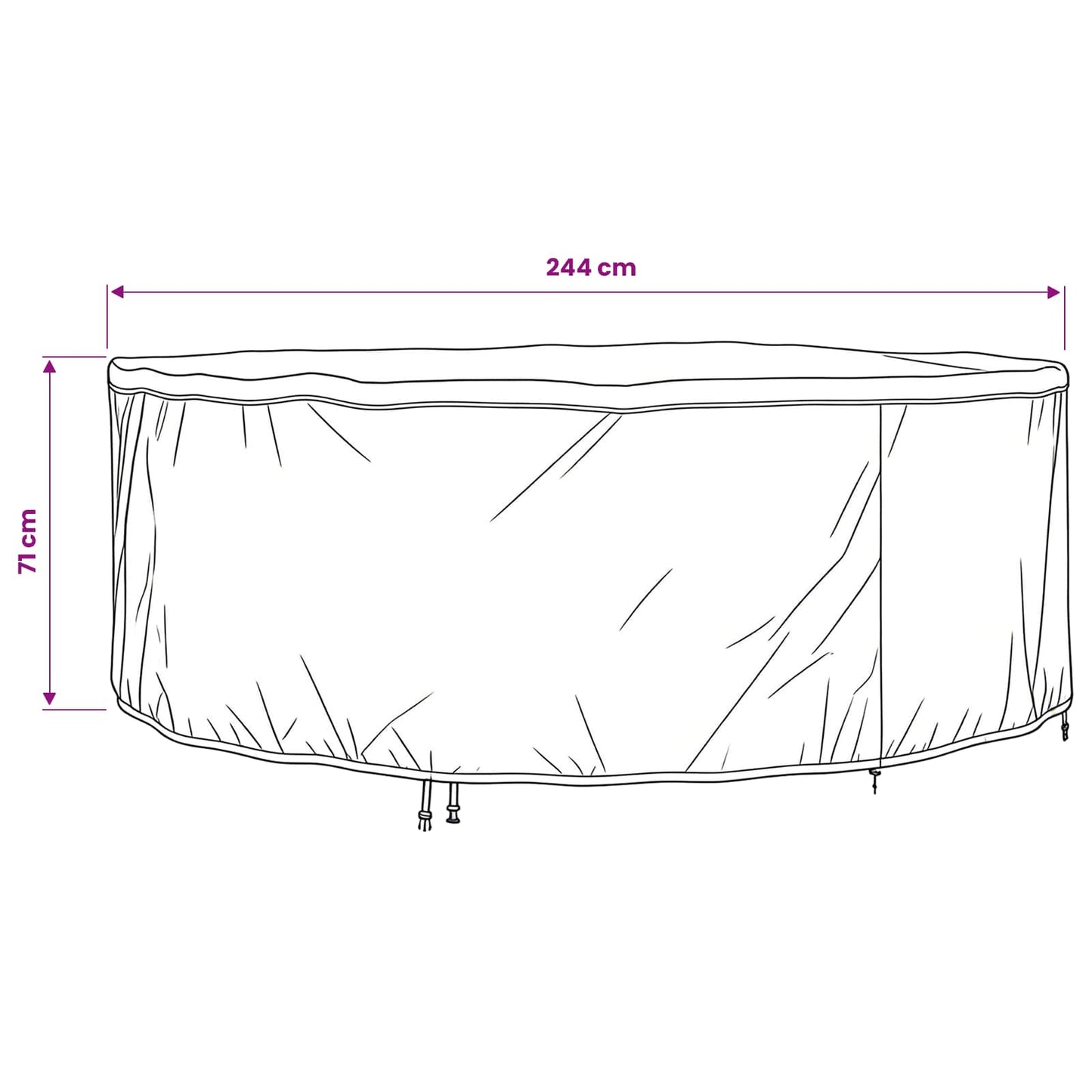 Furniture Cover 244 x 244 x 71 cm 210D Oxford Fabric Round