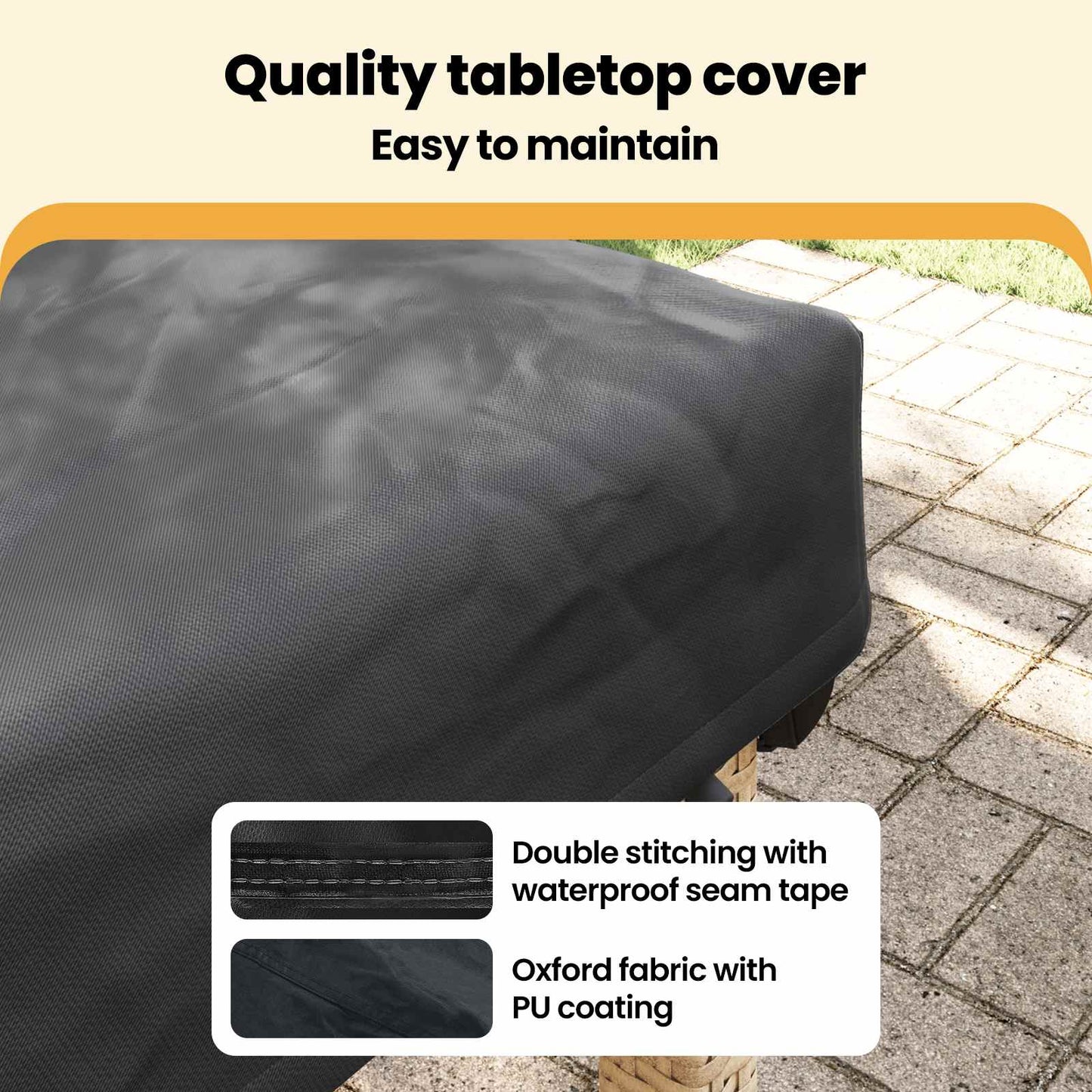 Table Cover Plain Black 202 x 92 x 15 cm Fabric