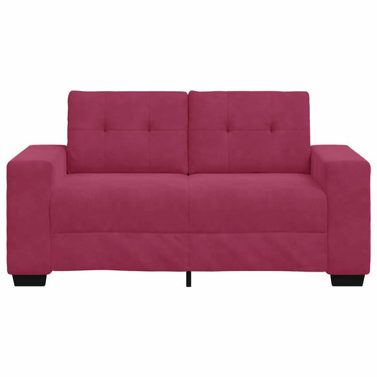 Sofa Wine Red 160 x 77 x 82 cm Poly velvet Sofa Wine Red 160 x 77 x 82 cm Poly velvet
