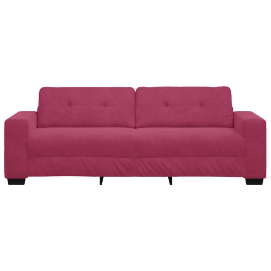 Sofa Wine Red 221 x 78 x 80 cm Poly velvet Sofa Wine Red 221 x 78 x 80 cm Poly velvet