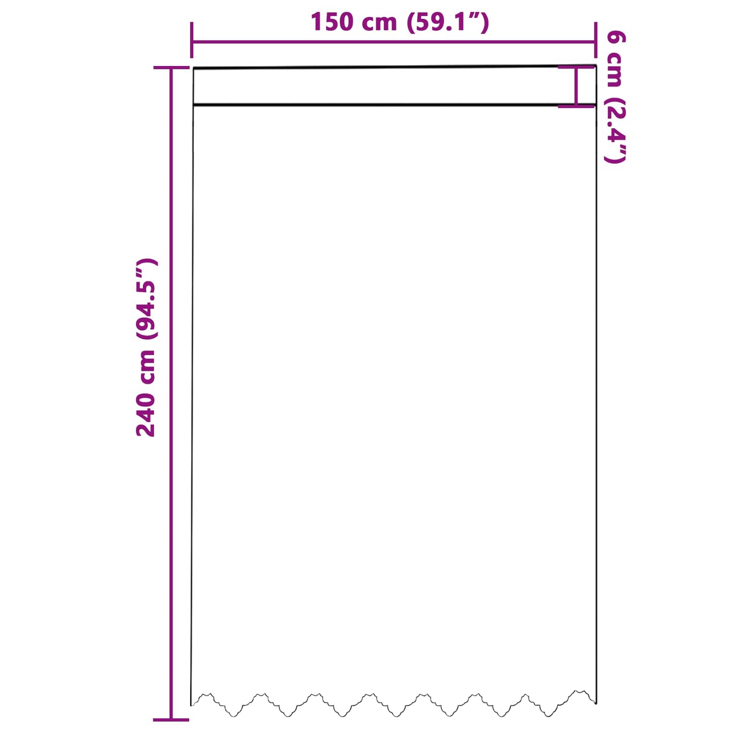 Lace Curtain with Curtains White 150 x 240 cm Polyester