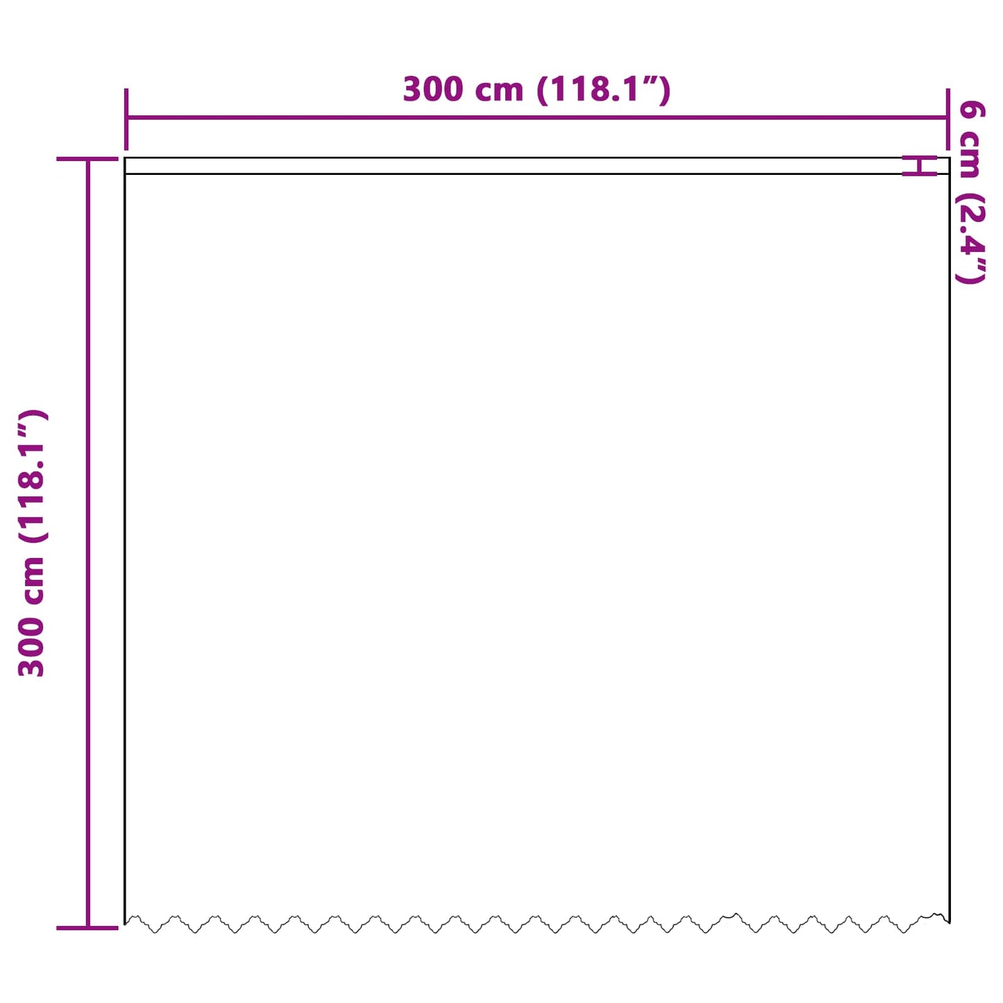 Lace Curtain with Curtains Floral White 300 x 300 cm Polyester