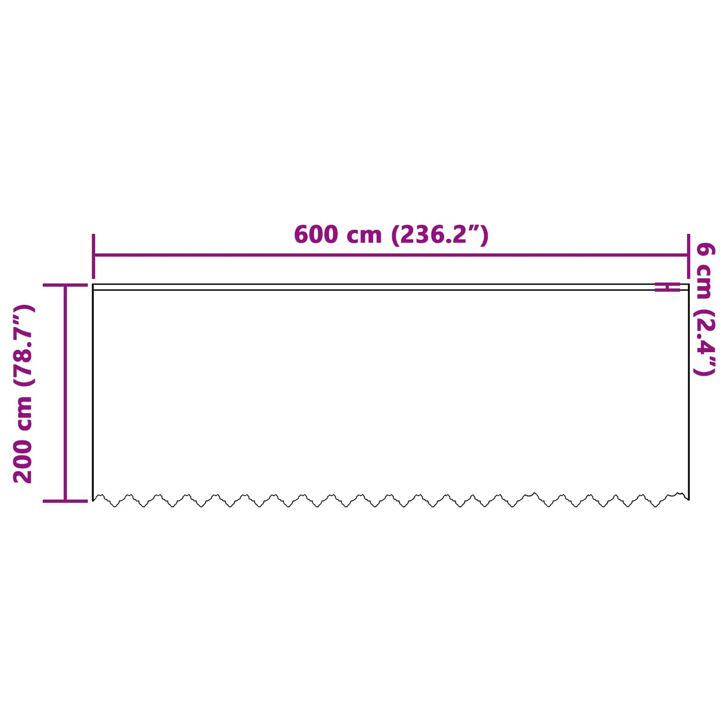 Lace Curtain White 200 x 600 cm Polyester