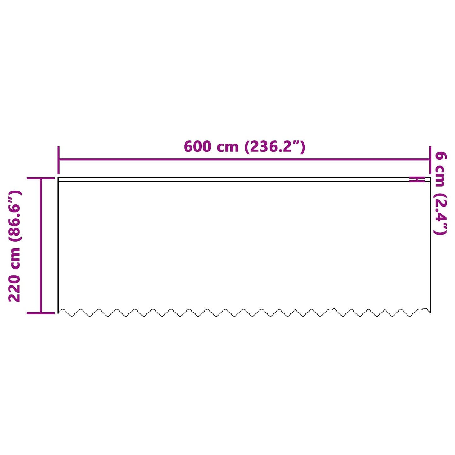 Lace Curtain with Curtains Floral White 220 x 600 cm Polyester