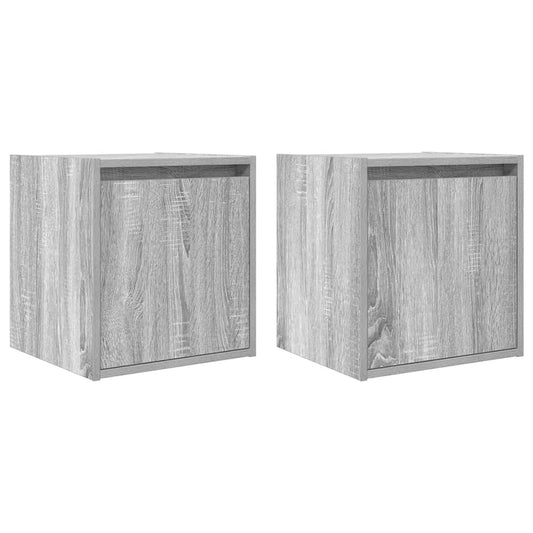 Wall-Mounted Bedside Cabinets 2 pcs Grey Sonoma 38x34x40 cm Wall-Mounted Bedside Cabinets 2 pcs Grey Sonoma 38x34x40 cm