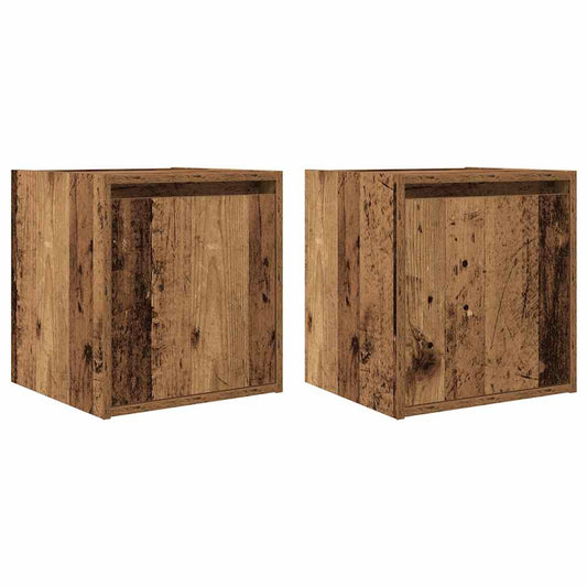 Wall-Mounted Bedside Cabinets 2 pcs Old Wood 38x34x40 cm Wall-Mounted Bedside Cabinets 2 pcs Old Wood 38x34x40 cm