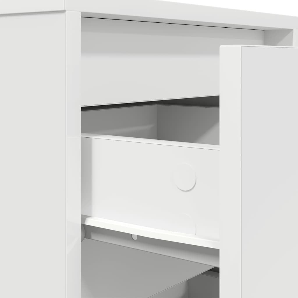 Bedside Cabinets with LED Lights 2 pcs White 38x34x50 cm