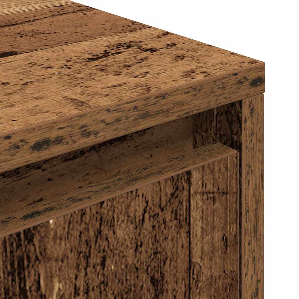 Bedside Cabinet with LED Lights Old Wood 38x34x65 cm