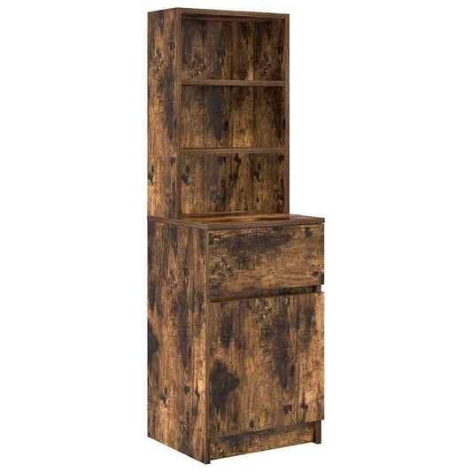 Bedside Cabinet Smoked Oak 39x35x125 cm Engineered Wood Bedside Cabinet Smoked Oak 39x35x125 cm Engineered Wood