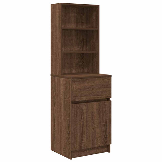 Bedside Cabinet Brown Oak 39x35x125 cm Engineered Wood Bedside Cabinet Brown Oak 39x35x125 cm Engineered Wood