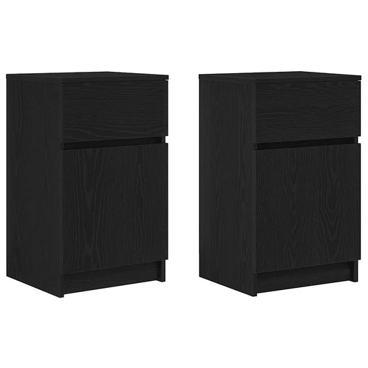 Bedside Cabinets 2 pcs Black 39x35x65 cm Engineered Wood Bedside Cabinets 2 pcs Black 39x35x65 cm Engineered Wood