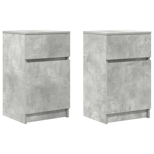 Bedside Cabinets 2 pcs Concrete Grey 39x35x65cm Engineered Wood Bedside Cabinets 2 pcs Concrete Grey 39x35x65cm Engineered Wood