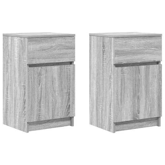 Bedside Cabinets 2 pcs Grey Sonoma 39x35x65 cm Engineered Wood Bedside Cabinets 2 pcs Grey Sonoma 39x35x65 cm Engineered Wood