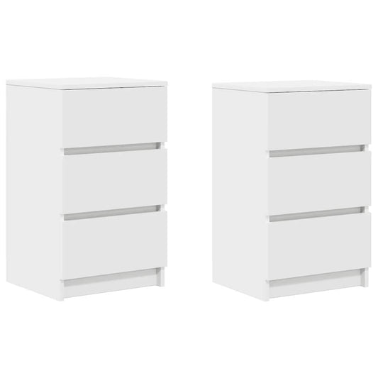 Bedside Cabinets with 3 Drawers 2 pcs White 39x35x65 cm Bedside Cabinets with 3 Drawers 2 pcs White 39x35x65 cm